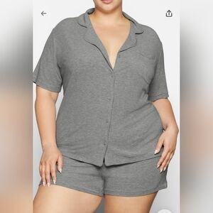💕NWT SKIMS Soft Lounge Shorts Sleep 2 Pc SET Pajamas Grey HEATHER GRAY S 🩶